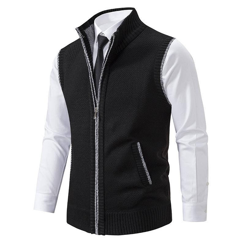 herren-armellose-strickjacke-schwarz