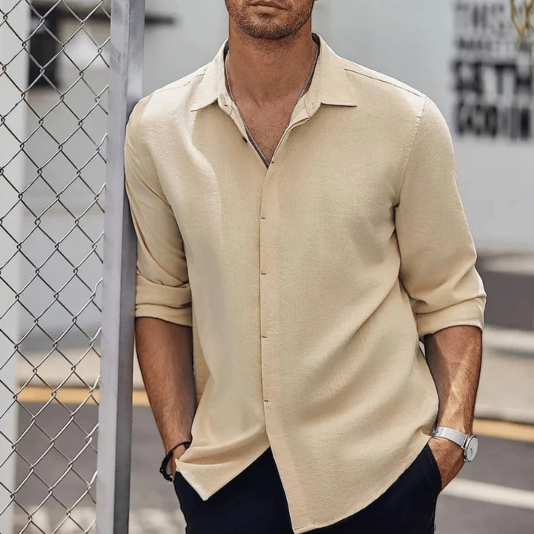 Langärmeliges Slim Fit Poloshirt für Männer