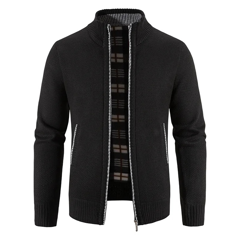  herren-schwarz-strickjacke-kurze