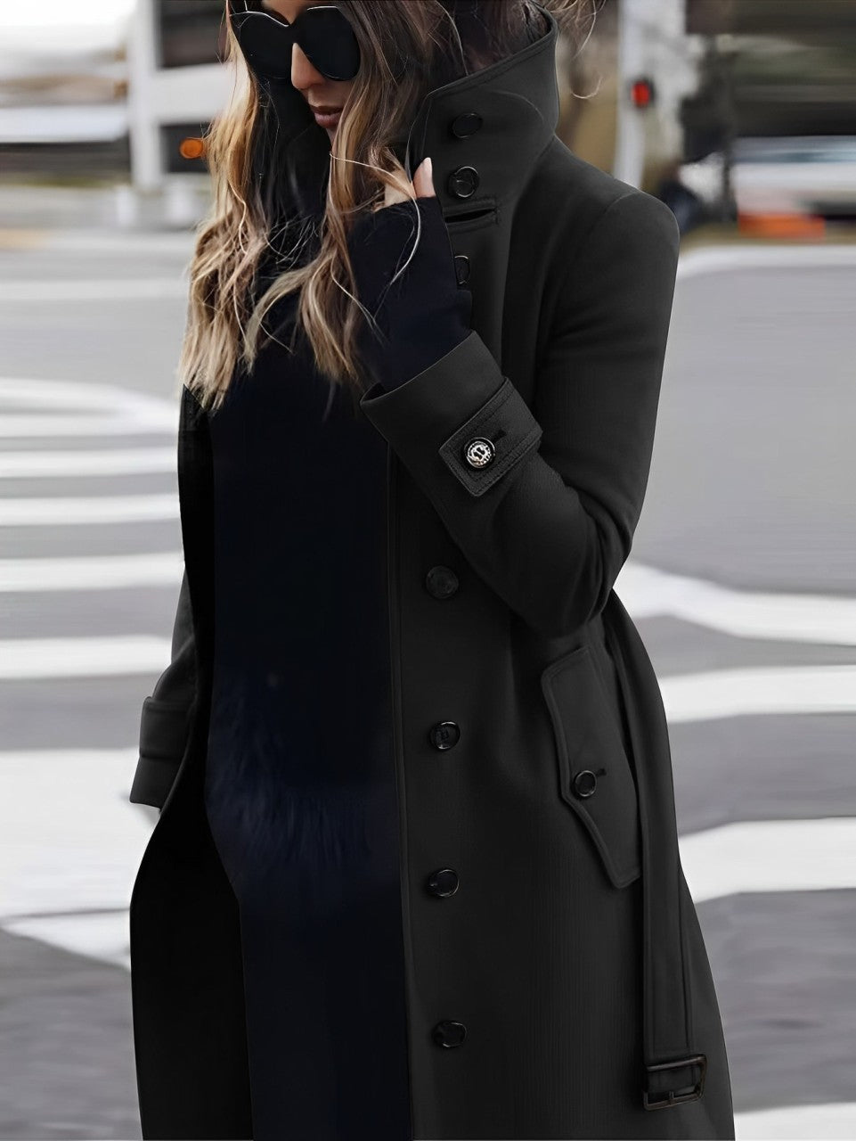 trenchcoat-damen-lang- ubergangs-jacke