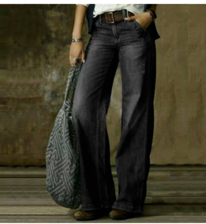 Wide leg jeans für Frauen mit hoher Taille