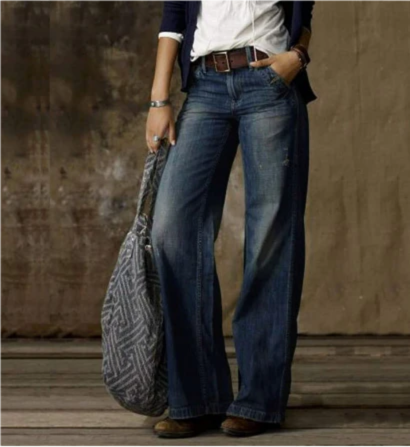 Wide leg jeans für Frauen mit hoher Taille